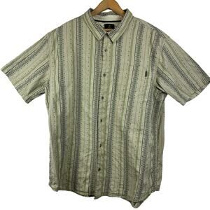 Men’s PraNa Shirt XXL Green Plaid Button Up Organic Cotton Breathe Short Sleeve